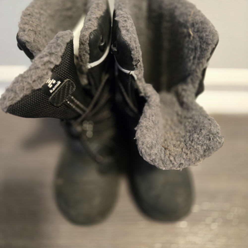 Kamik Black and Gray Kids Boots